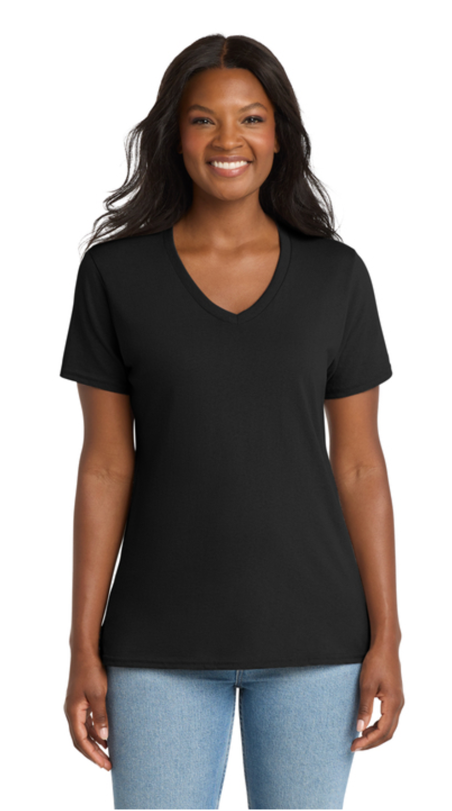 Port & Co™ Women's Core Cotton V-Neck Tee